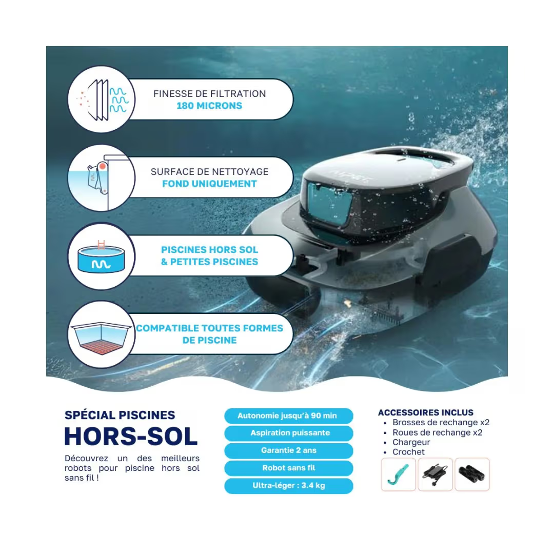 Aiper Robot piscine sans fil Aiper Scuba SE – Prix Destockage – Image 3