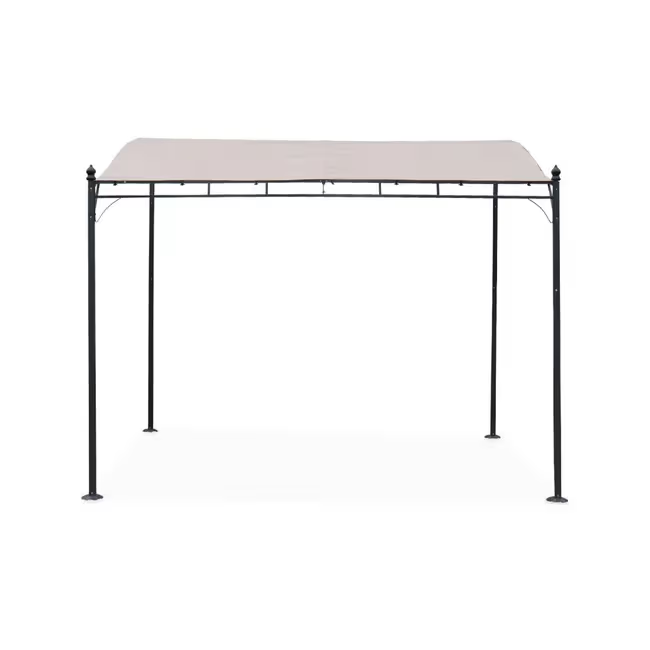 Pergola adossée 3x2.5m - Brestum - Toile beige - Pergola murale BRESTUM 3X2,5M – Image 5
