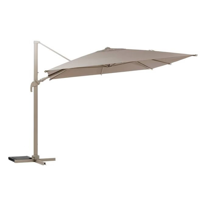 Parasol déporté rectangulaire inclinable MELHIA Lin / Argile 4 x 3 m - Aluminium traité époxy, Acier, Oléfine – Image 2