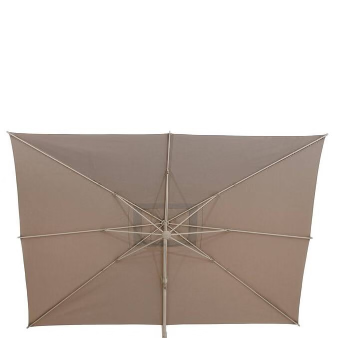 Parasol déporté rectangulaire inclinable MELHIA Lin / Argile 4 x 3 m - Aluminium traité époxy, Acier, Oléfine – Image 3