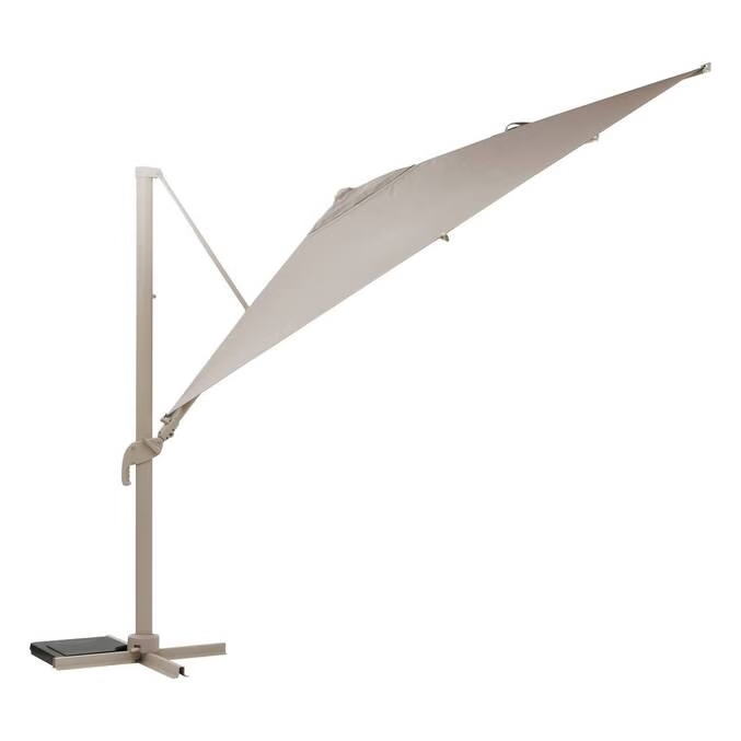Parasol déporté rectangulaire inclinable MELHIA Lin / Argile 4 x 3 m - Aluminium traité époxy, Acier, Oléfine – Image 4