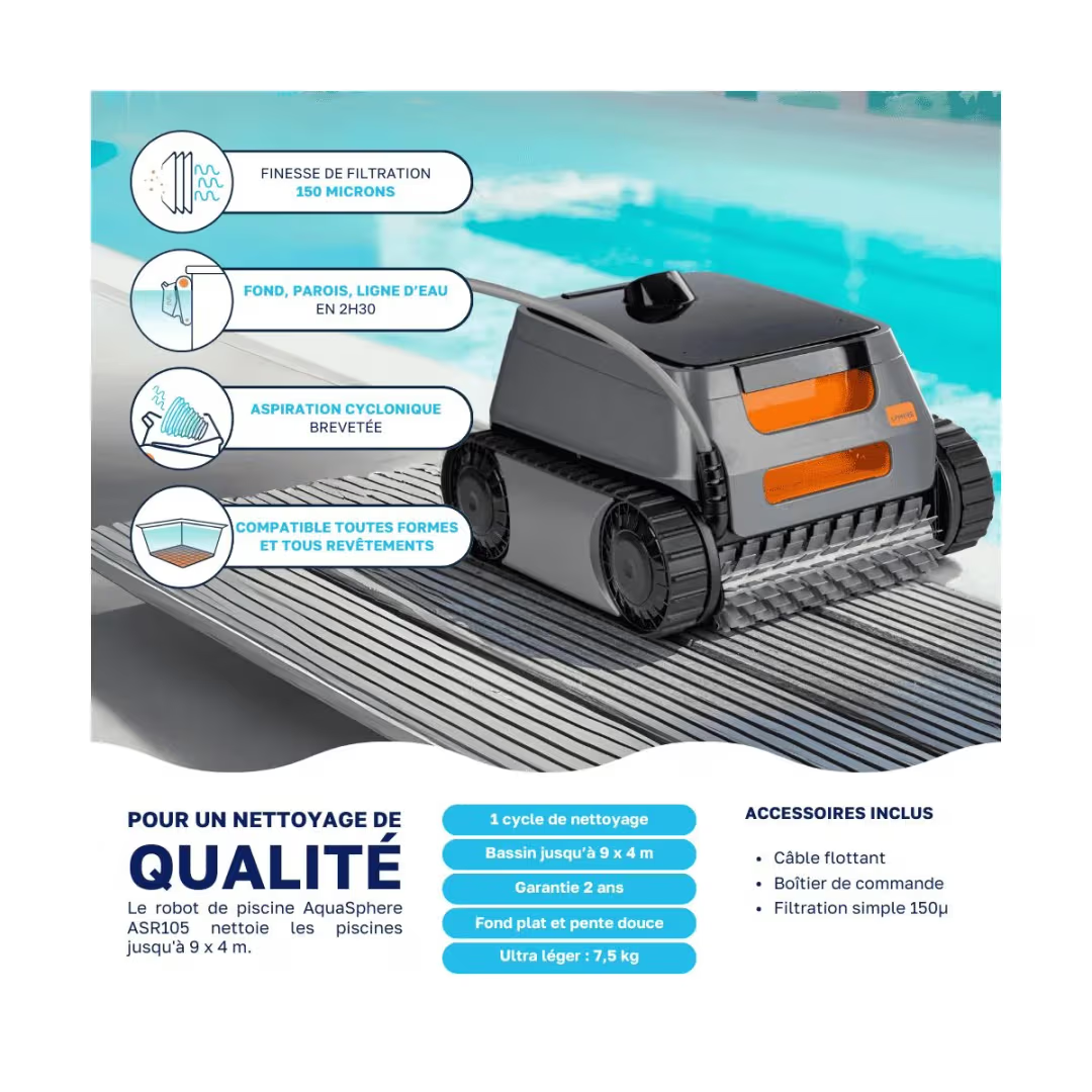 Zodiac Robot piscine AquaSphere ASR 105 – Prix Destockage – Image 2