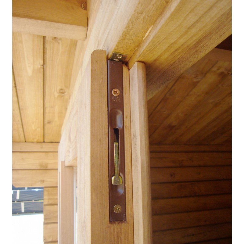 Abri en bois massif 19,8m² PLUS 28mm traité teinté marron Gardy Shelter – Image 11