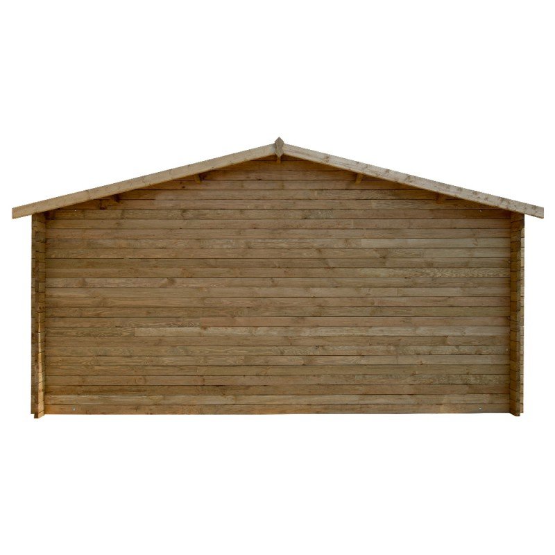 Abri en bois massif 19,8m² PLUS 28mm traité teinté marron Gardy Shelter – Image 8